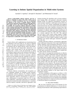 Learning to Imitate Spatial Organization in Multi-robot Systems