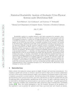 Statistical Reachability Analysis of Stochastic Cyber-Physical Systems
  under Distribution Shift
