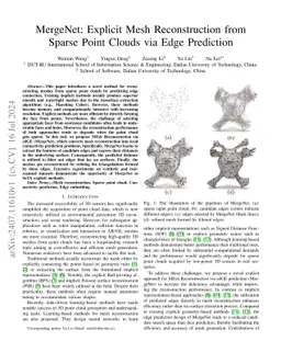 MergeNet: Explicit Mesh Reconstruction from Sparse Point Clouds via Edge
  Prediction