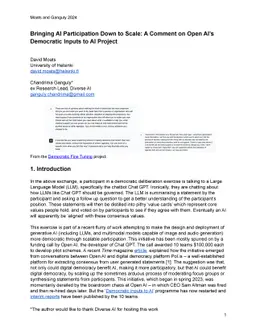 Bringing AI Participation Down to Scale: A Comment on Open AIs Democratic Inputs to AI Project
