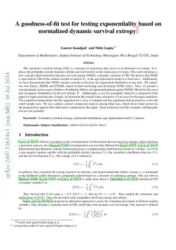 A goodness-of-fit test for testing exponentiality based on normalized
  dynamic survival extropy