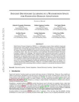 Dataset Dictionary Learning in a Wasserstein Space for Federated Domain
  Adaptation