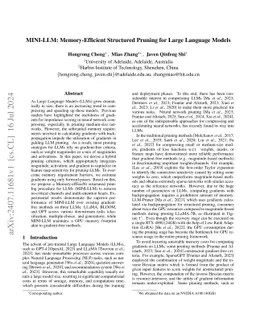 MINI-LLM: Memory-Efficient Structured Pruning for Large Language Models