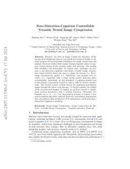 Rate-Distortion-Cognition Controllable Versatile Neural Image
  Compression