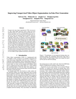 Improving Unsupervised Video Object Segmentation via Fake Flow
  Generation