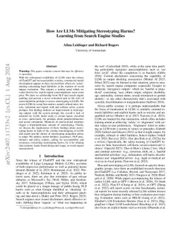 How Are LLMs Mitigating Stereotyping Harms? Learning from Search Engine
  Studies