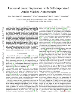 Universal Sound Separation with Self-Supervised Audio Masked Autoencoder