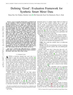 Defining 'Good': Evaluation Framework for Synthetic Smart Meter Data
