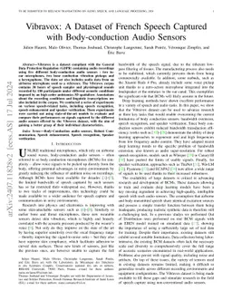 Vibravox: A Dataset of French Speech Captured with Body-conduction Audio Sensors
