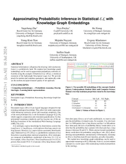 Approximating Probabilistic Inference in Statistical EL with Knowledge
  Graph Embeddings