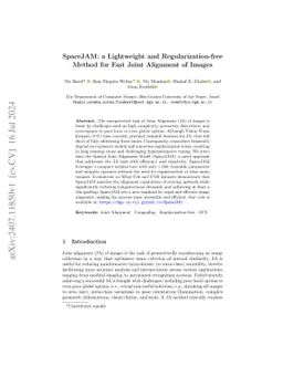 SpaceJAM: a Lightweight and Regularization-free Method for Fast Joint Alignment of Images