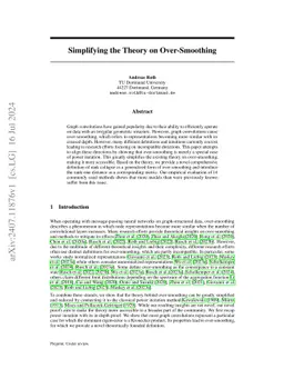 Simplifying the Theory on Over-Smoothing