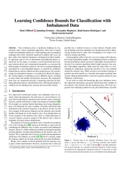 Learning Confidence Bounds for Classification with Imbalanced Data