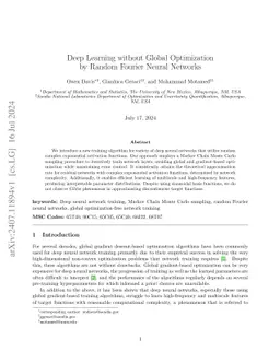 Deep Learning without Global Optimization by Random Fourier Neural Networks