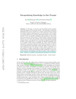 Encapsulating Knowledge in One Prompt