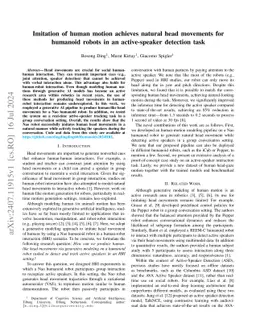 Imitation of human motion achieves natural head movements for humanoid
  robots in an active-speaker detection task
