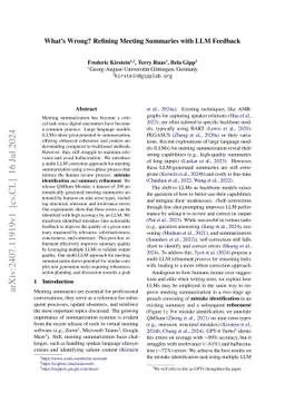 What's Wrong? Refining Meeting Summaries with LLM Feedback