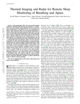 Thermal Imaging and Radar for Remote Sleep Monitoring of Breathing and
  Apnea