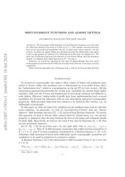 Shift-invariant transformations and almost liftings