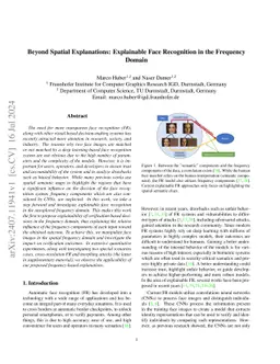 Beyond Spatial Explanations: Explainable Face Recognition in the
  Frequency Domain