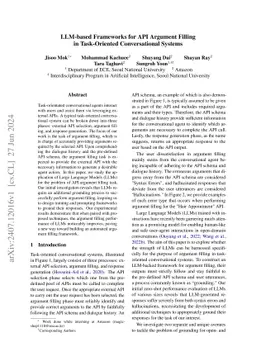 LLM-based Frameworks for API Argument Filling in Task-Oriented
  Conversational Systems
