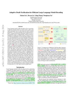 Adaptive Draft-Verification for Efficient Large Language Model Decoding