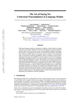 The Art of Saying No: Contextual Noncompliance in Language Models