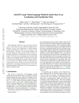 LiteGPT: Large Vision-Language Model for Joint Chest X-ray Localization
  and Classification Task