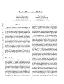 Relational Representation Distillation
