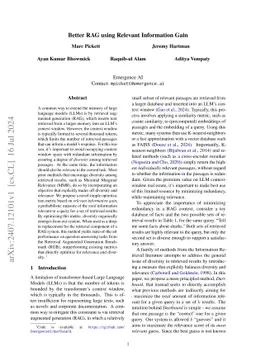 Better RAG using Relevant Information Gain