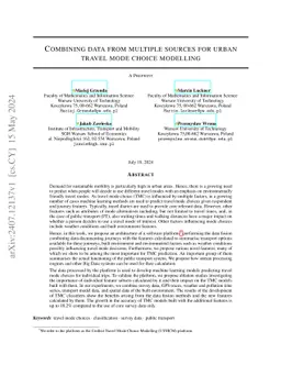 Combining data from multiple sources for urban travel mode choice
  modelling