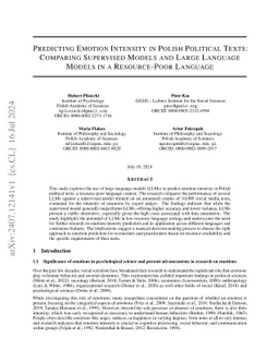 Predicting Emotion Intensity in Polish Political Texts: Comparing
  Supervised Models and Large Language Models in a Resource-Poor Language