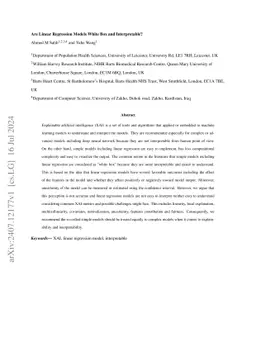 Are Linear Regression Models White Box and Interpretable?