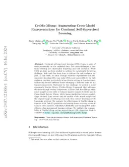 CroMo-Mixup: Augmenting Cross-Model Representations for Continual
  Self-Supervised Learning