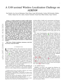 A UAV-assisted Wireless Localization Challenge on AERPAW