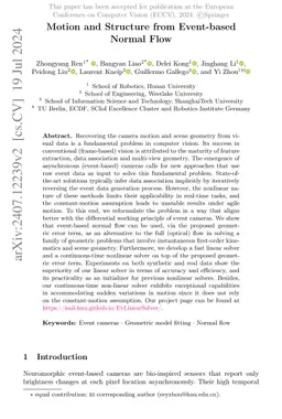 Motion and Structure from Event-based Normal Flow