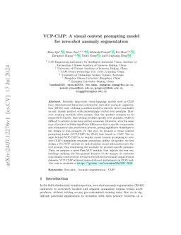 VCP-CLIP: A visual context prompting model for zero-shot anomaly
  segmentation