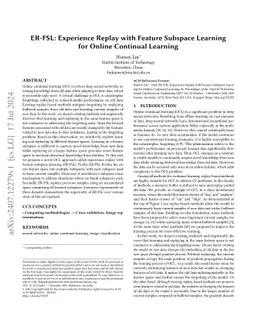 ER-FSL: Experience Replay with Feature Subspace Learning for Online
  Continual Learning