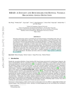 RBAD: A Dataset and Benchmark for Retinal Vessels Branching Angle
  Detection