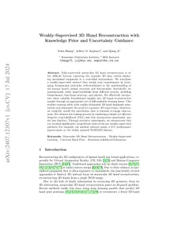 Weakly-Supervised 3D Hand Reconstruction with Knowledge Prior and
  Uncertainty Guidance