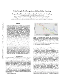 Out of Length Text Recognition with Sub-String Matching