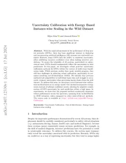 Uncertainty Calibration with Energy Based Instance-wise Scaling in the
  Wild Dataset