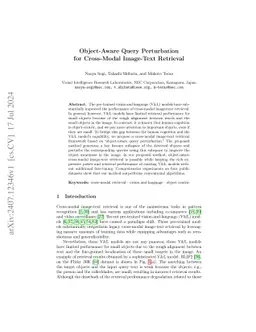 Object-Aware Query Perturbation for Cross-Modal Image-Text Retrieval