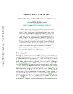 Invertible Neural Warp for NeRF