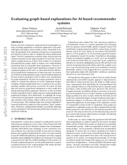 Evaluating graph-based explanations for AI-based recommender systems