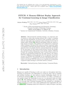 FETCH: A Memory-Efficient Replay Approach for Continual Learning in
  Image Classification