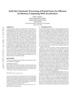StoX-Net: Stochastic Processing of Partial Sums for Efficient In-Memory
  Computing DNN Accelerators