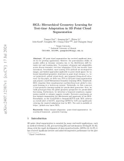 HGL: Hierarchical Geometry Learning for Test-time Adaptation in 3D Point
  Cloud Segmentation
