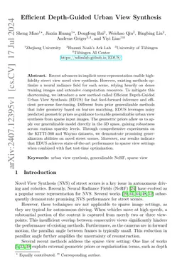 Efficient Depth-Guided Urban View Synthesis