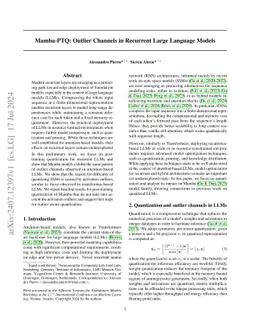 Mamba-PTQ: Outlier Channels in Recurrent Large Language Models